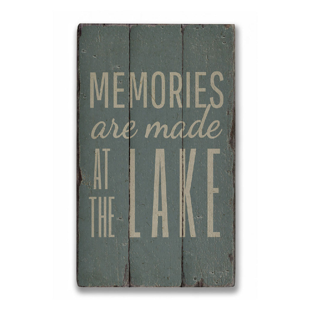 Lake Memories Rustic Wood Sign