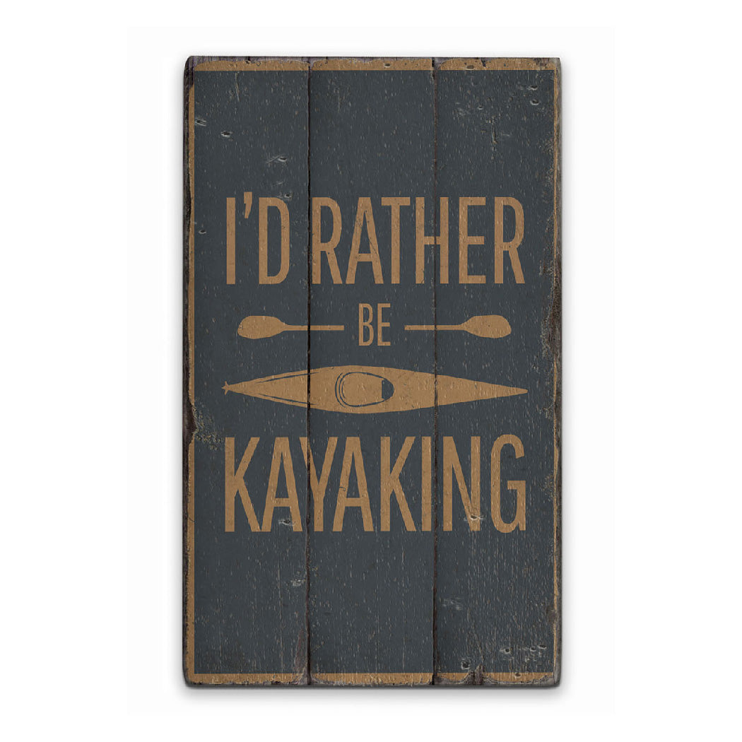 Kayaking Rustic Wood Sign