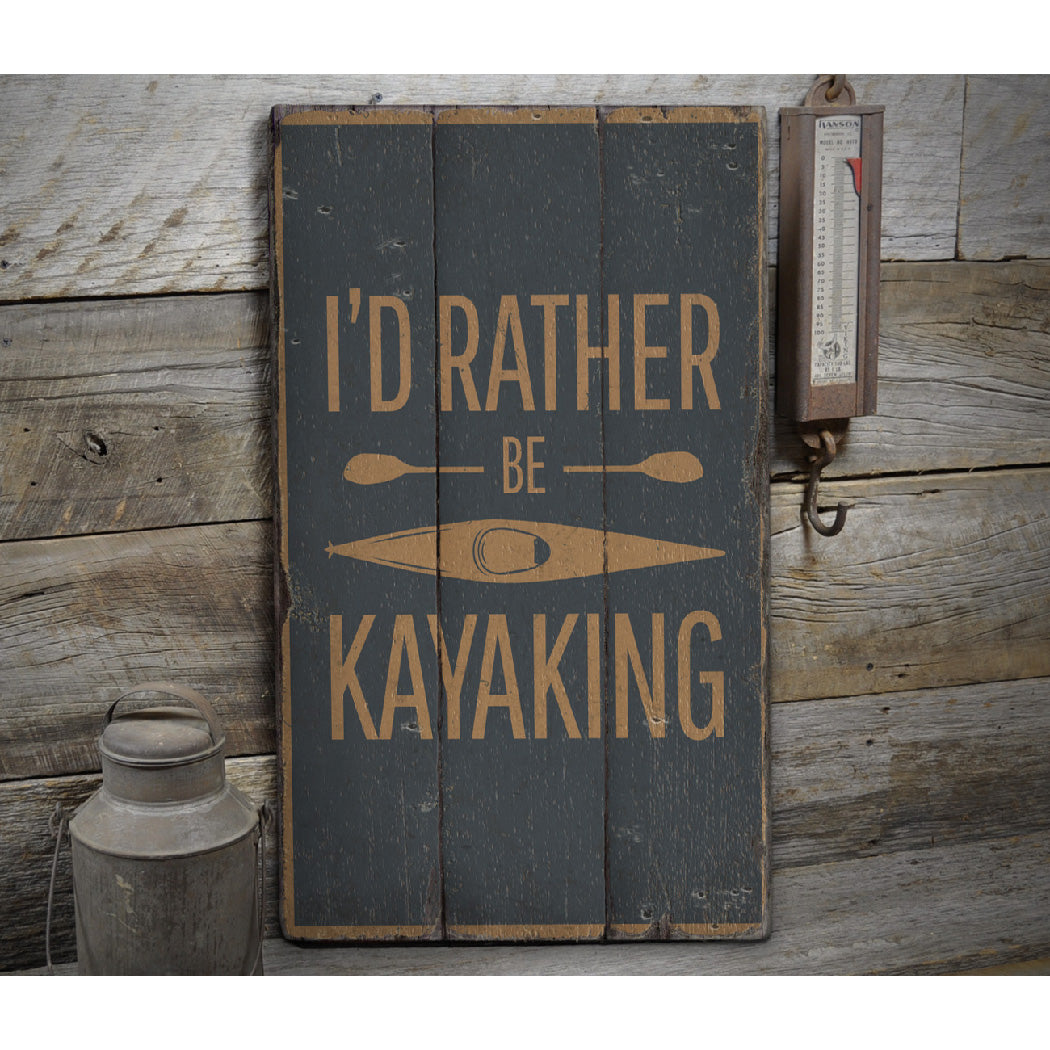 Kayaking Rustic Wood Sign