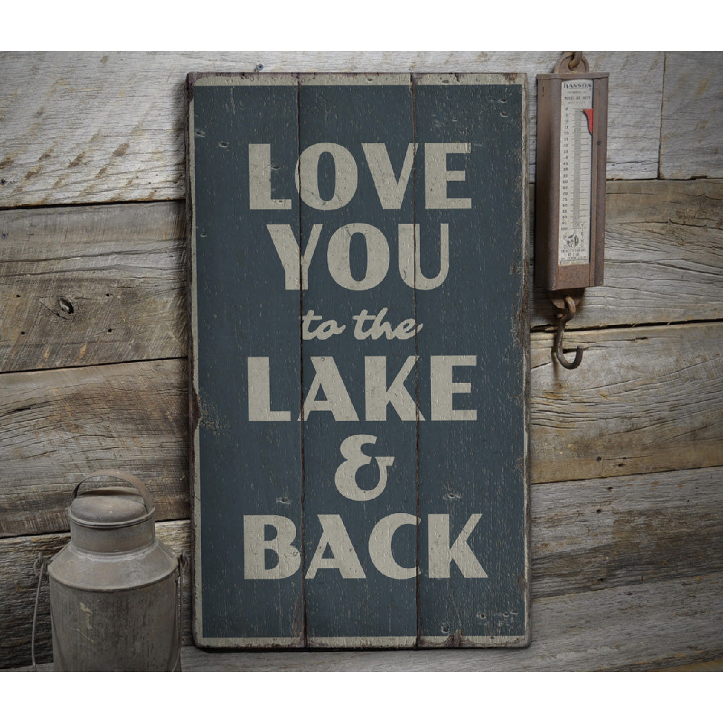 Lake Love Rustic Wood Sign