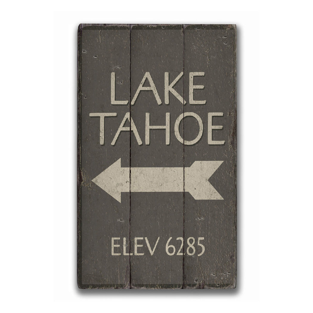 Lake Tahoe Rustic Wood Sign