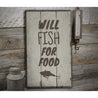 Fishing Lure Rustic Wood Sign