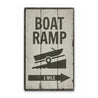 Boat Ramp Directional Rustic Wood Sign