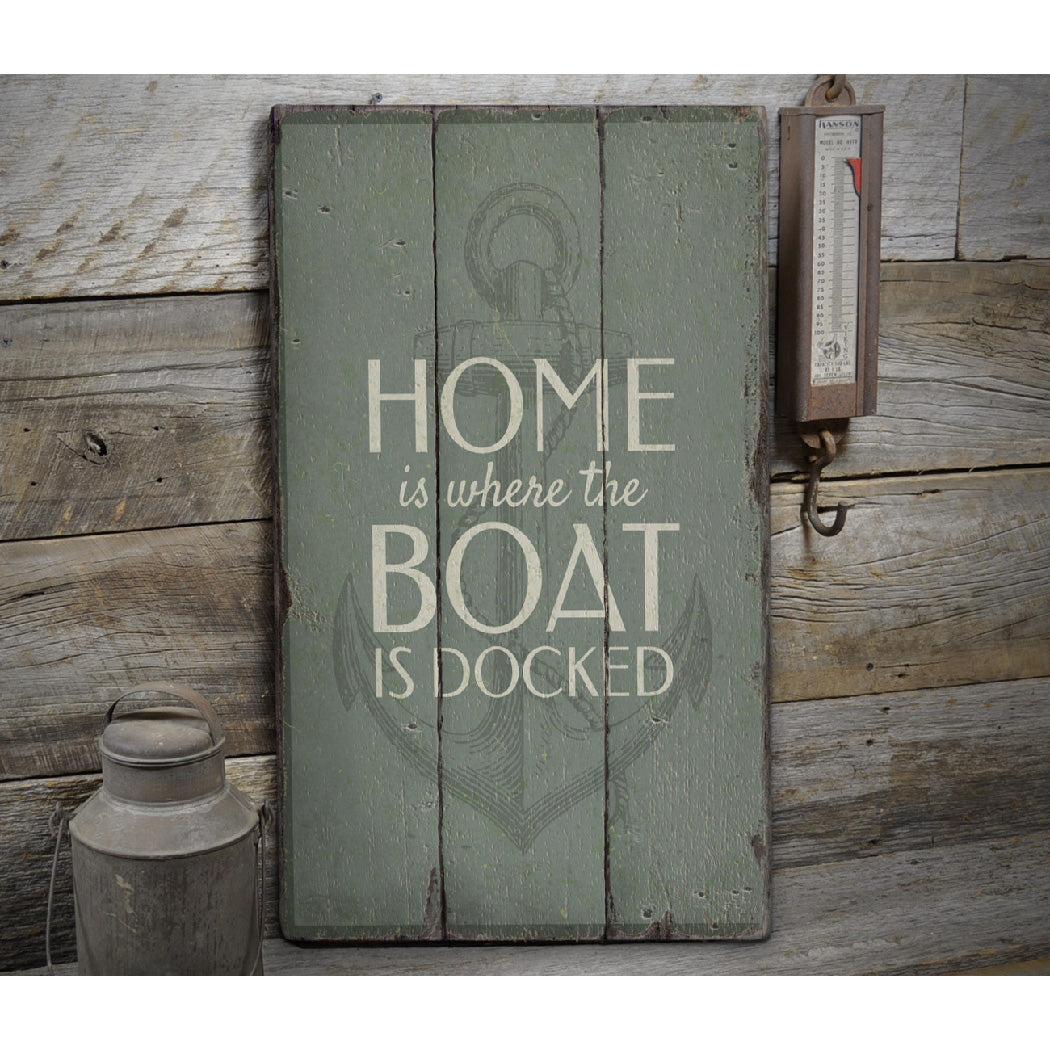 Boat Dock Rustic Wood Sign