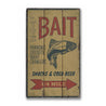 Fishing Bait Rustic Wood Sign