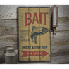 Fishing Bait Rustic Wood Sign