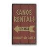 Canoe Rentals Rustic Wood Sign