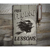 Flying Witch Rustic Wood Sign