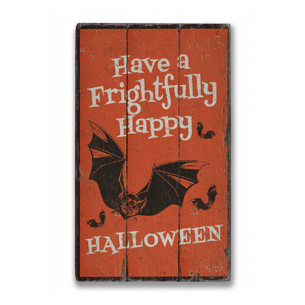 Halloween Bat Rustic Wood Sign