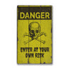 Halloween Danger Rustic Wood Sign