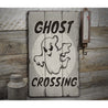 Ghost Crossing Rustic Wood Sign