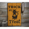 Trick Or Treat Rustic Wood Sign