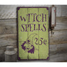 Witch Spells Rustic Wood Sign