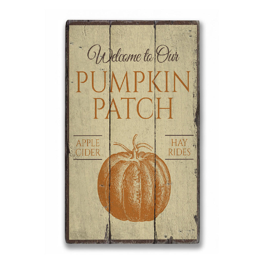 Welcome Pumpkin Patch Rustic Wood Sign