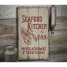 Seafood Kitchen and Bar Rustic Wood Sign