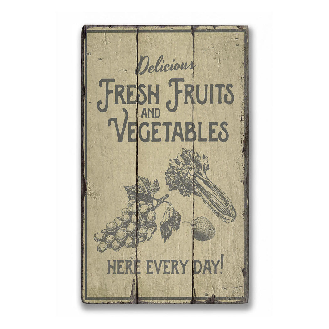 Vegetables Rustic Wood Sign