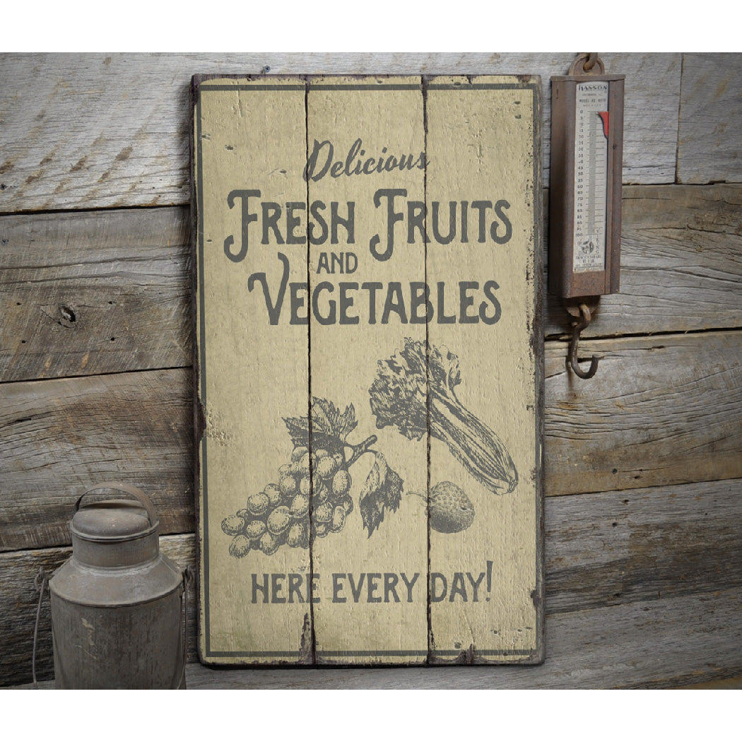 Vegetables Rustic Wood Sign