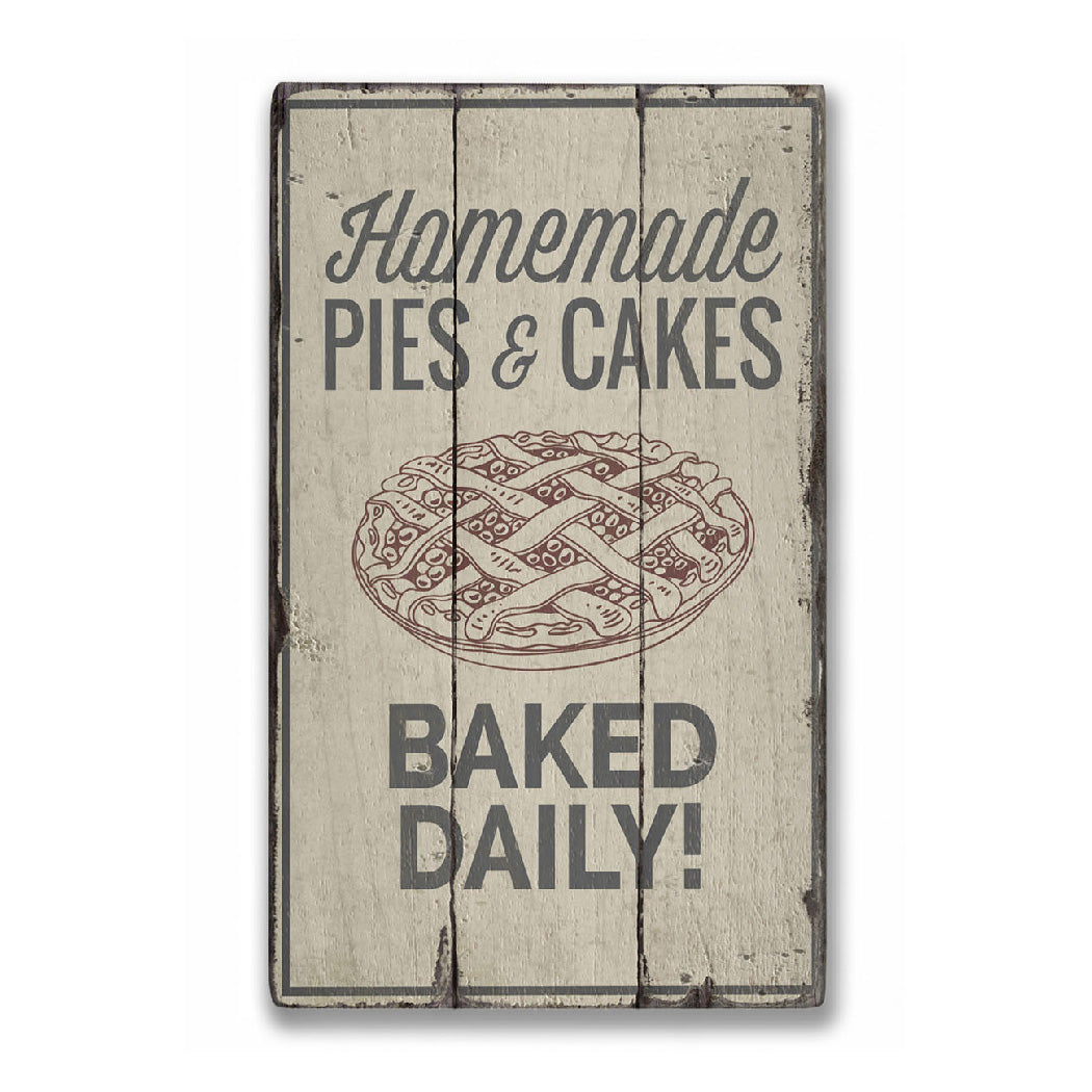 Pie Rustic Wood Sign