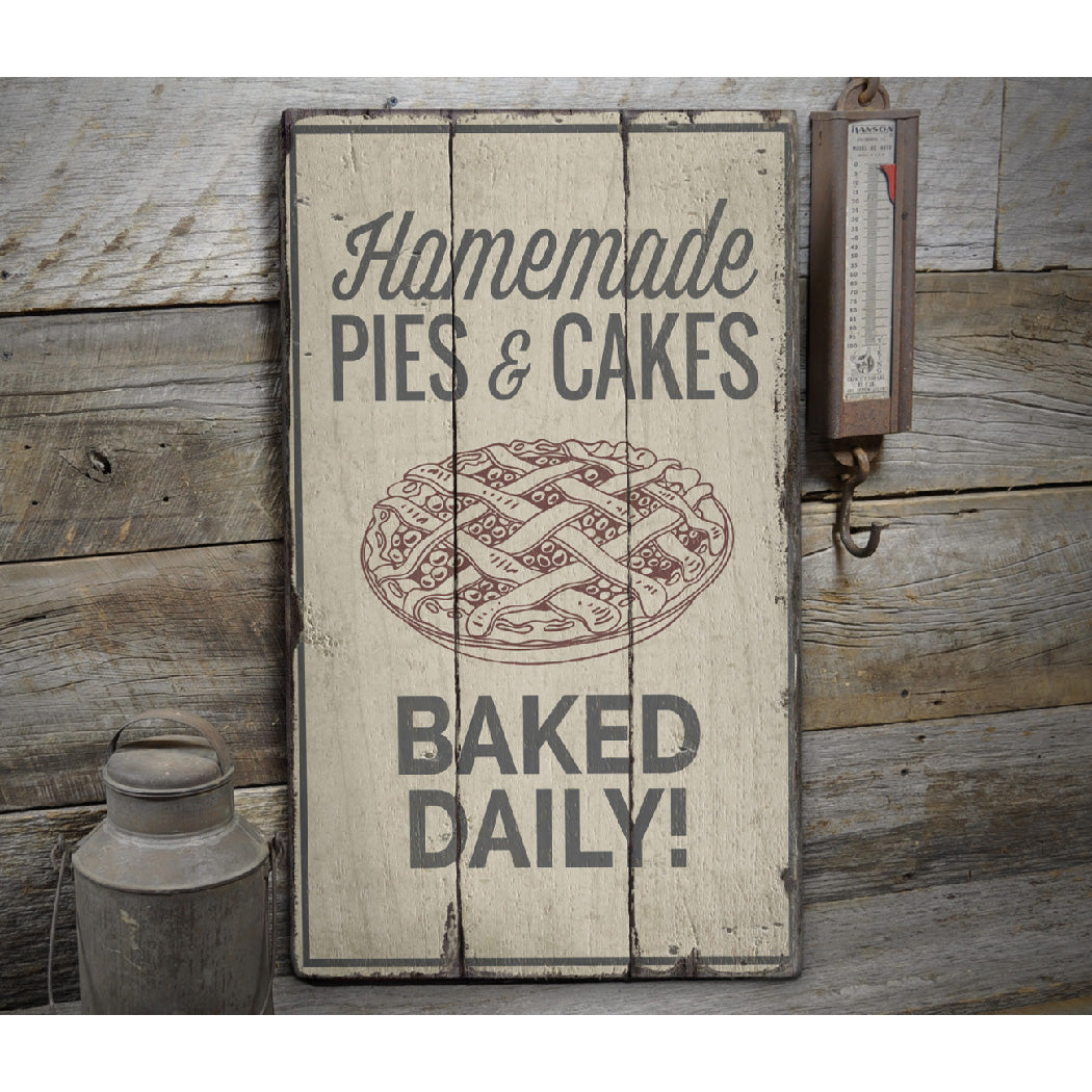 Pie Rustic Wood Sign