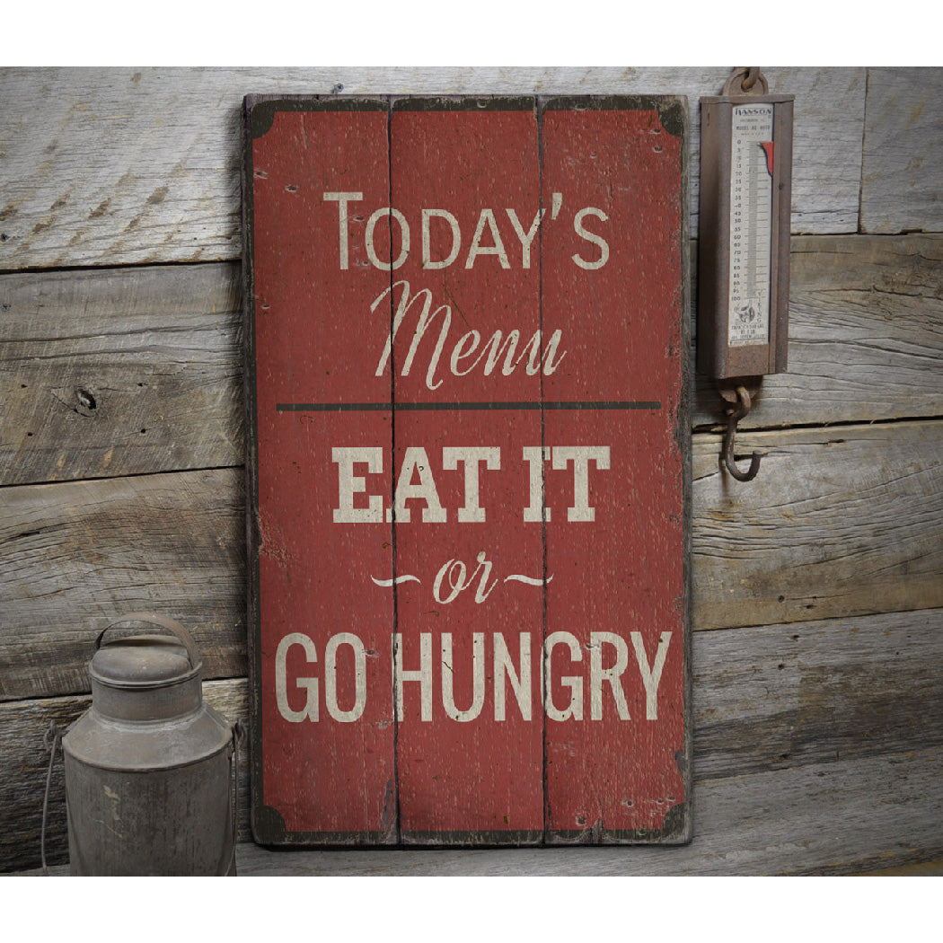 Kitchen Menu Rustic Wood Sign