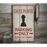 Chess Parking Rustic Wood Sign