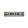 Lake w/ Canoe & Arrow Rustic Wood Sign