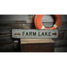 Lake w/ Canoe & Arrow Rustic Wood Sign