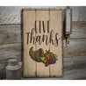 Give Thanks Rustic Wood Sign