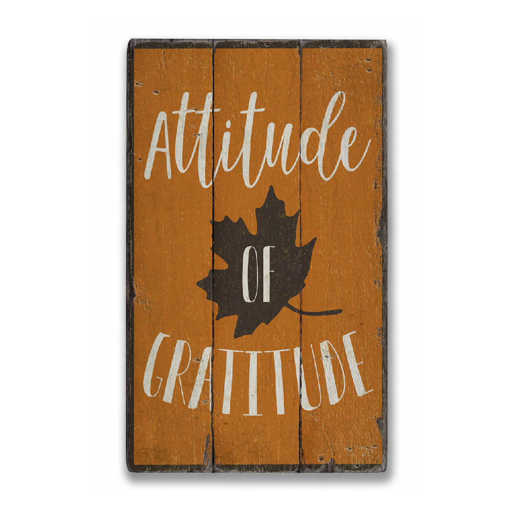 Attitude of Gratitude Rustic Wood Sign