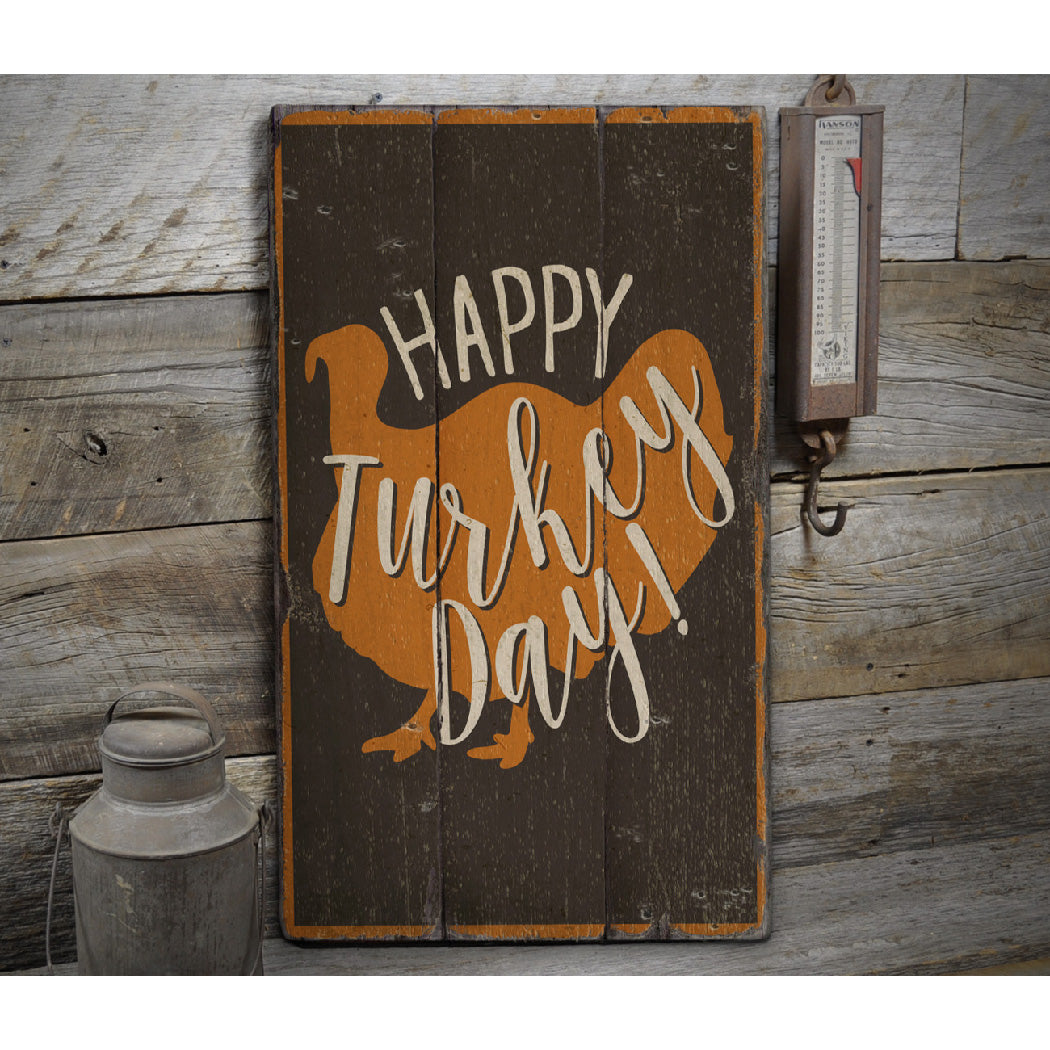 Turkey Day Rustic Wood Sign