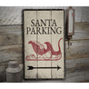 Santa Parking Arrow Rustic Wood Sign