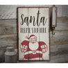 Santa Please Stop Rustic Wood Sign