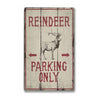 Reindeer Parking Rustic Wood Sign