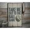 Baseball Song Rustic Wood Sign