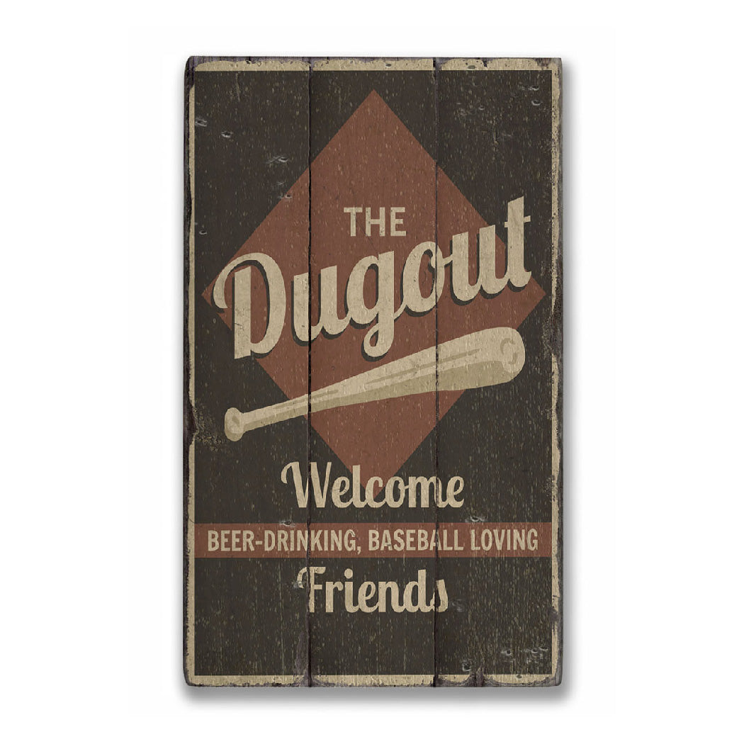 Dugout Rustic Wood Sign