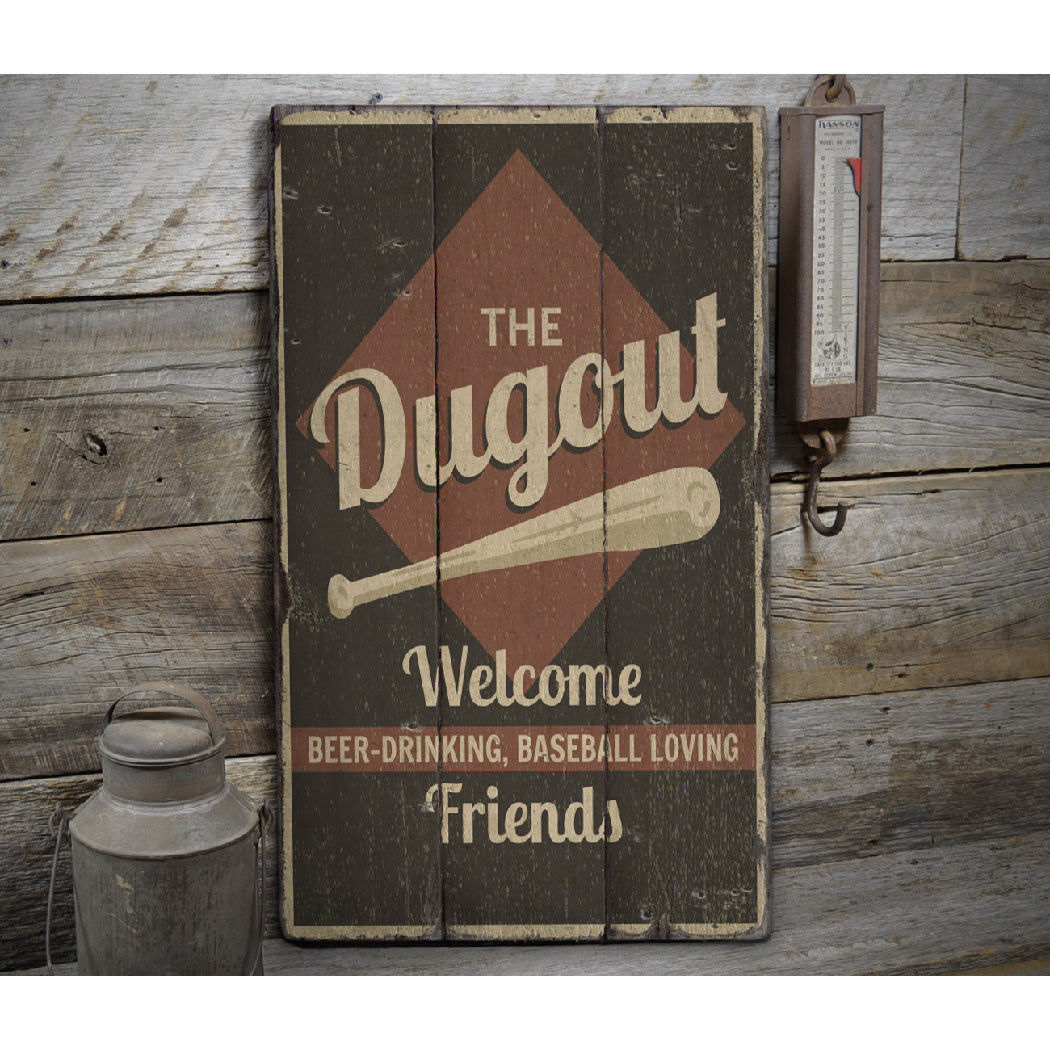 Dugout Rustic Wood Sign