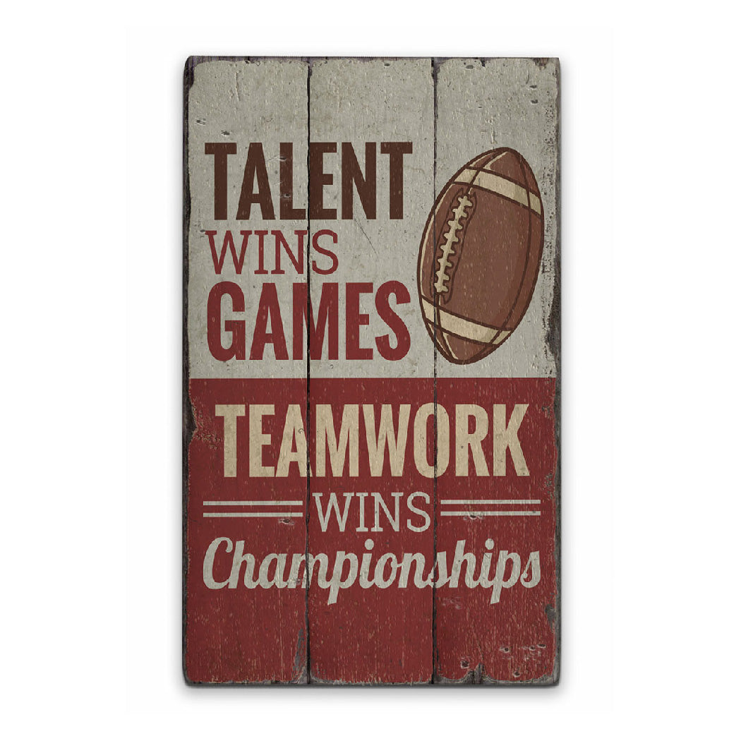 Sports Quote Rustic Wood Sign