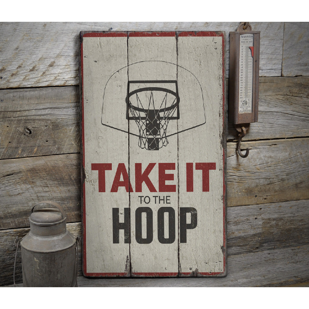 Hoop Rustic Wood Sign