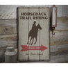 Horseback Trail Rider Rustic Wood Sign