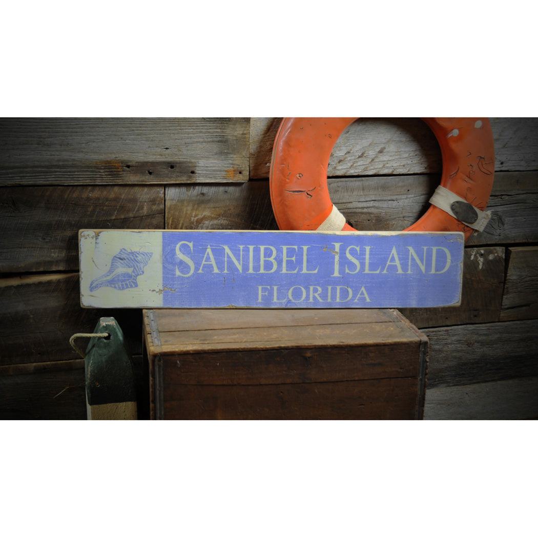 Sanibel Island Beach Rustic Wood Sign