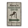 Equestrian Center Rustic Wood Sign