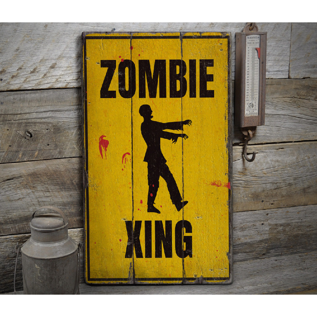 Zombie Crossing Rustic Wood Sign