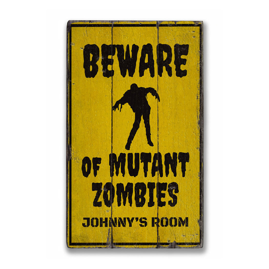 Zombie Kids Room Rustic Wood Sign