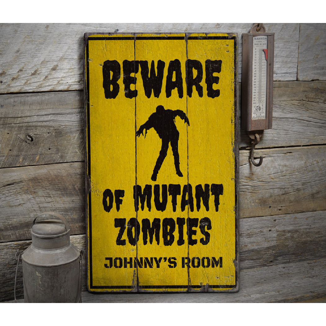 Zombie Kids Room Rustic Wood Sign