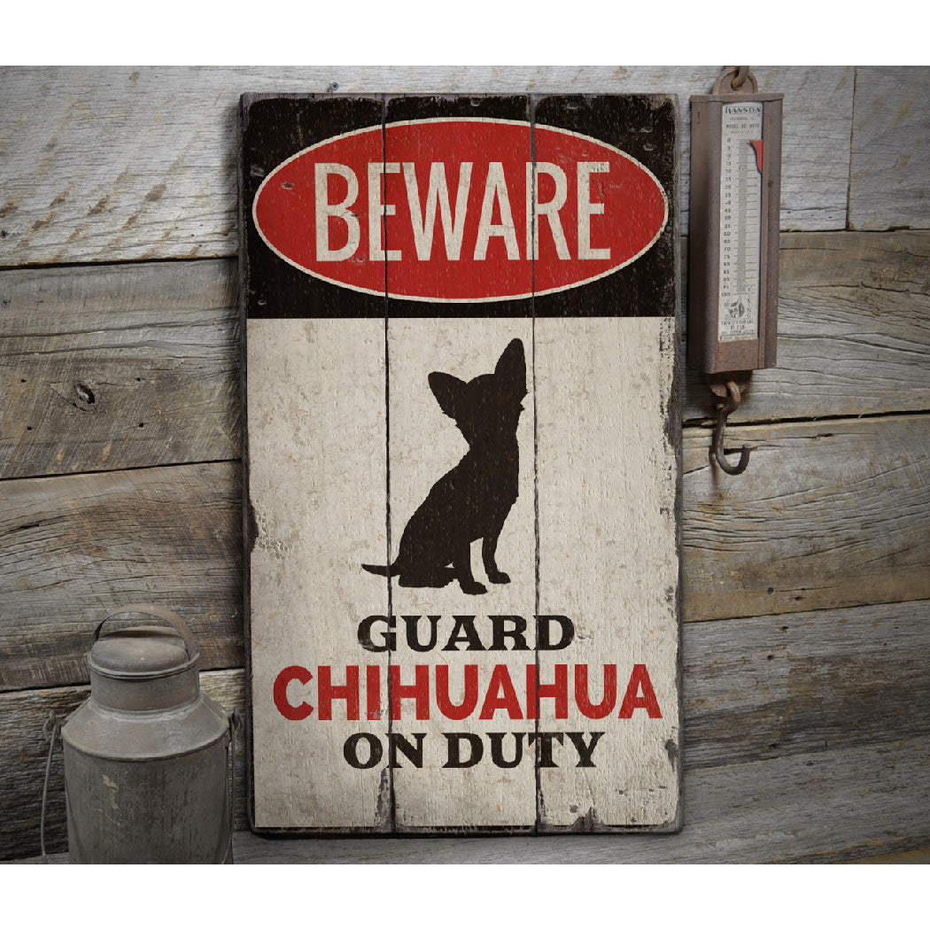 Chihuahua Rustic Wood Sign