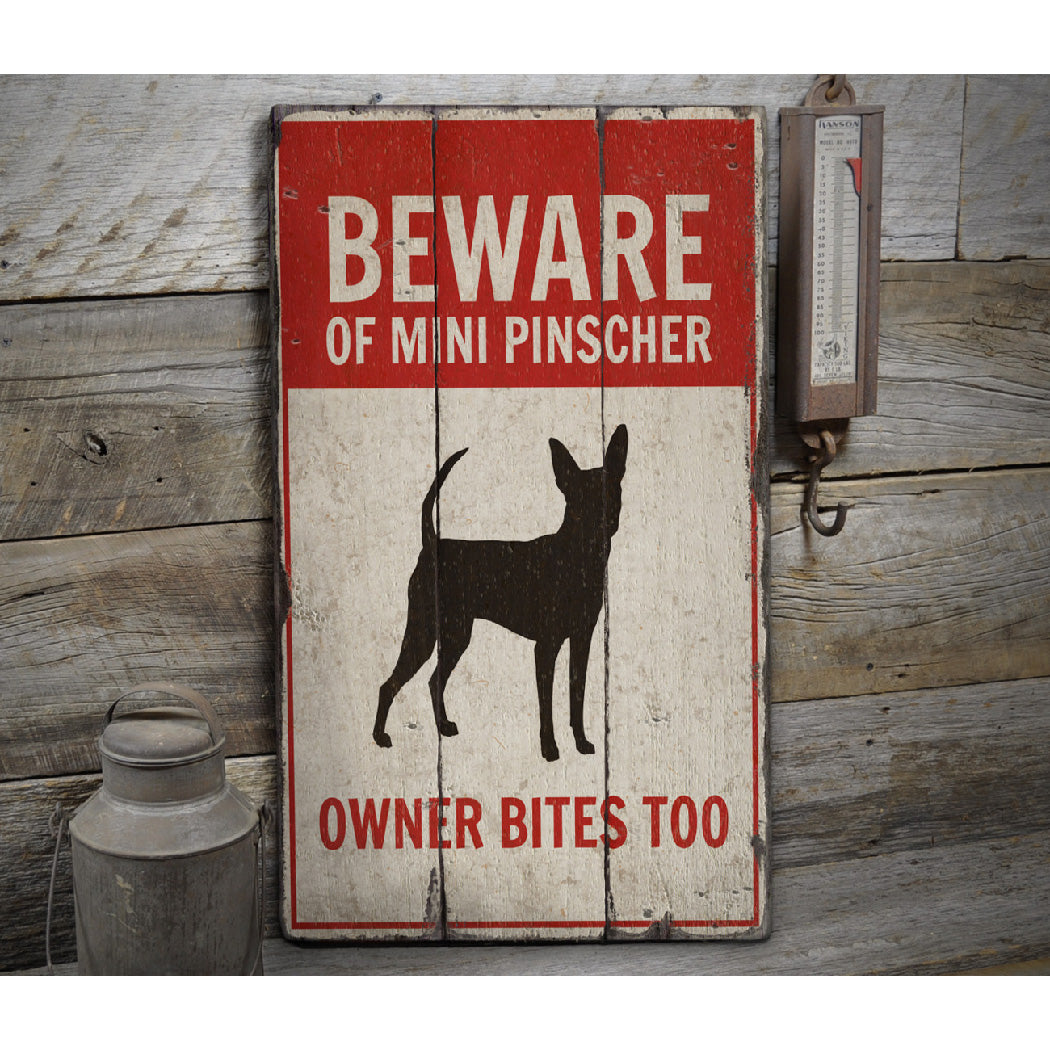 Mini Pinscher Rustic Wood Sign