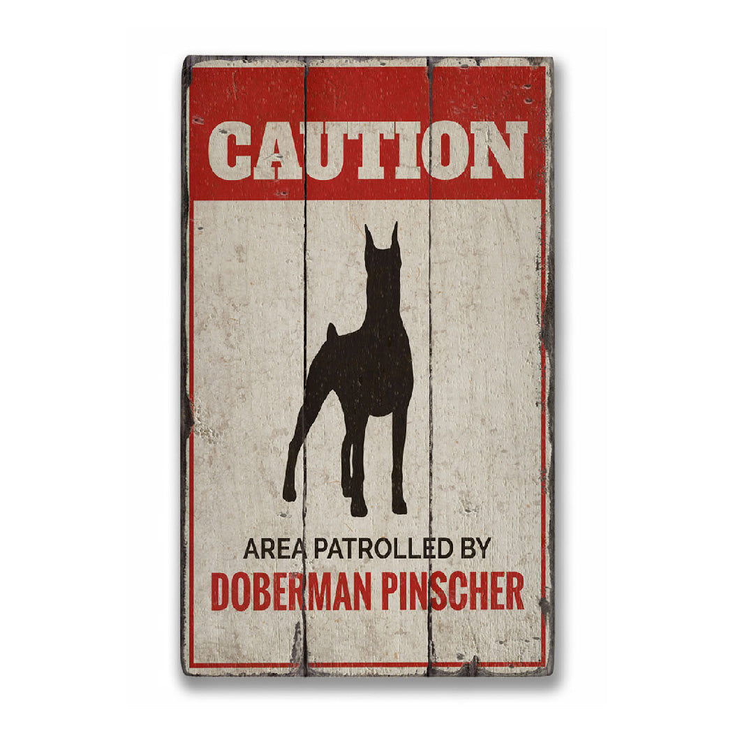 Doberman Pinscher Rustic Wood Sign