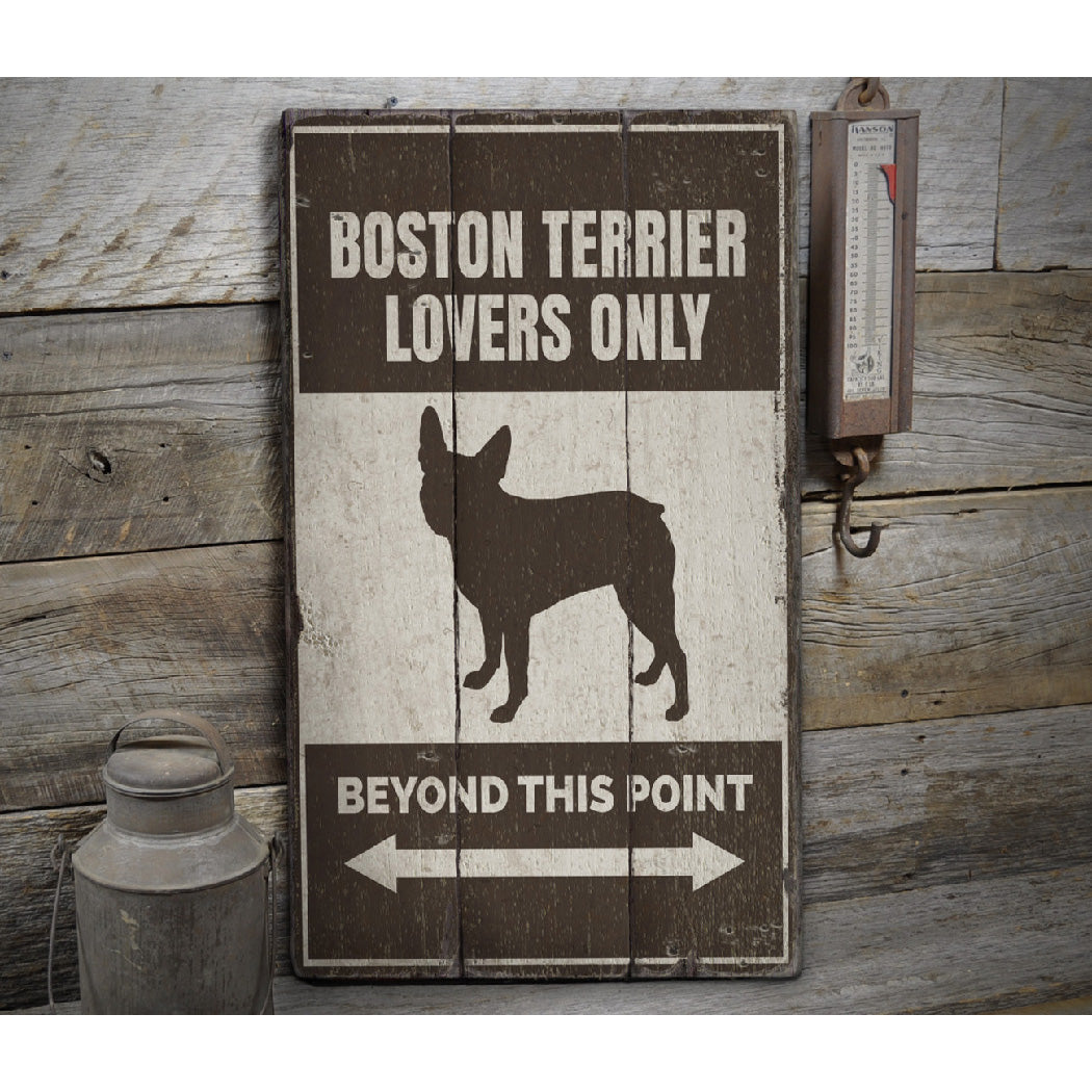 Boston Terrier Rustic Wood Sign