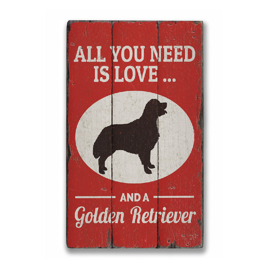 Golden Retriever Rustic Wood Sign