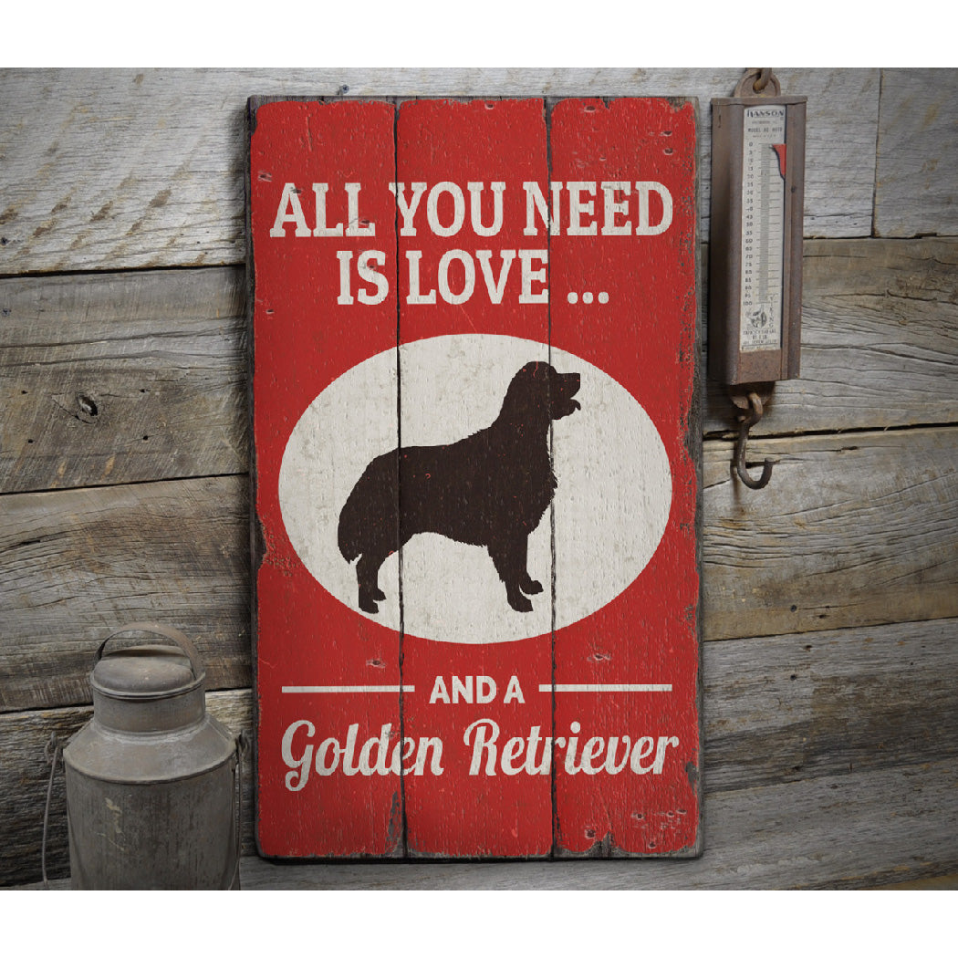 Golden Retriever Rustic Wood Sign